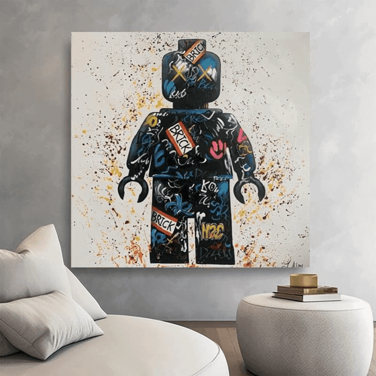 Schilderij - Brickman 120x120 (Olieverf)