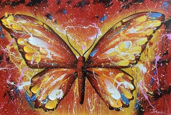 Schilderij - Fantasy Butterfly 120x80 (Olieverf)
