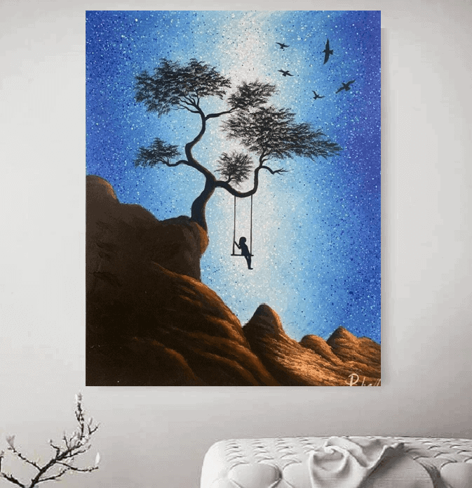 Schilderij - The Swing 100x80 (Olieverf)