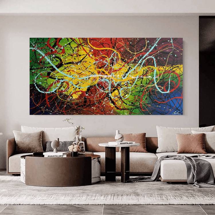 Schilderij - Graffiti 200x100 (Olieverf)