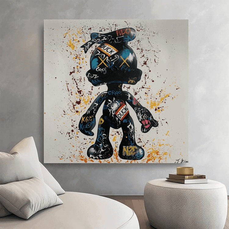 Schilderij - Duck 120x120 (Olieverf)