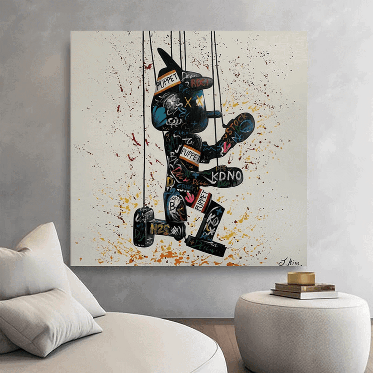 Schilderij - No Strings Attached 120x120 (Olieverf)