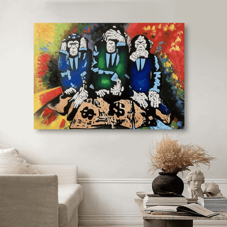 Schilderij - Robbers 120x80 (Olieverf)