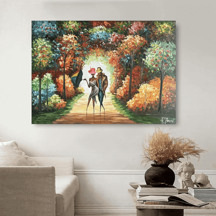 Schilderij - Colorful Couple