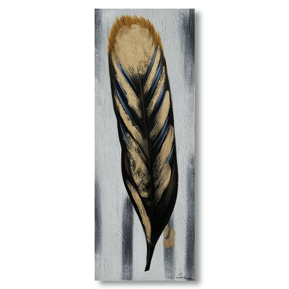Schilderij - Feather 160x60 (Olieverf)