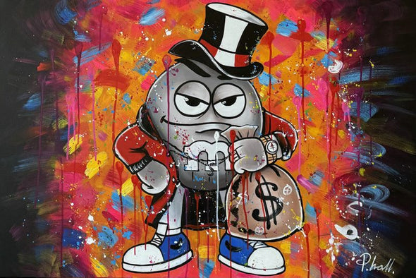Schilderij - Monopoly 120x80  (Olieverf)