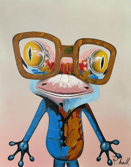Schilderij - Froggy II 100x80 (Olieverf)