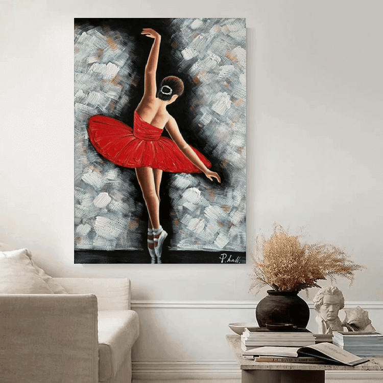 Schilderij - Ballet Red