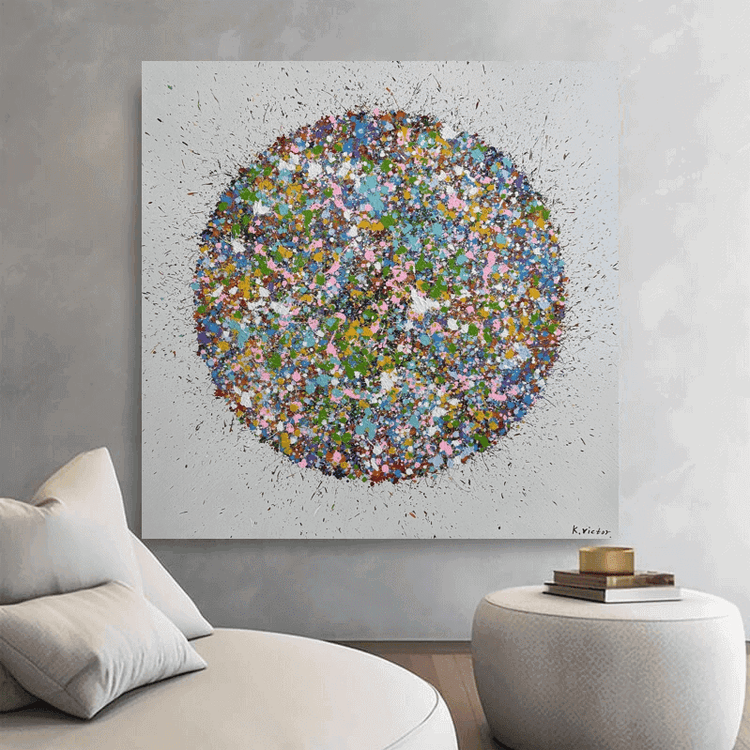 Schilderij - The Ball 120x120 (Olieverf)