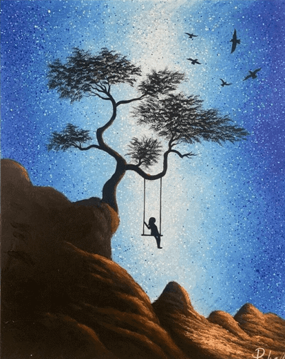 Schilderij - The Swing 100x80 (Olieverf)
