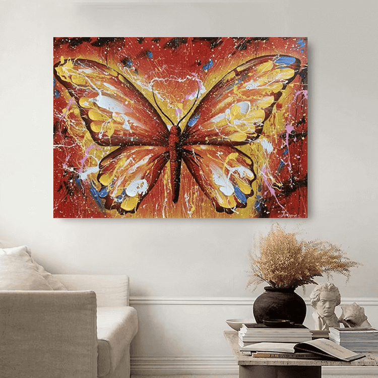Schilderij - Fantasy Butterfly 120x80 (Olieverf)