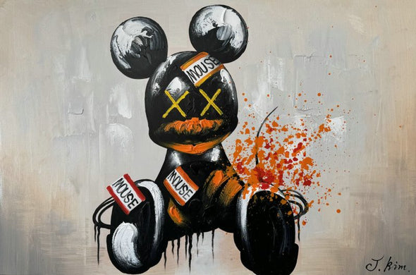 Schilderij - Dark Mouse 120x120 (Olieverf)
