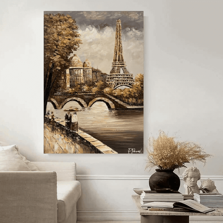 Schilderij - Eiffel of Paris 120x80 (Olieverf)