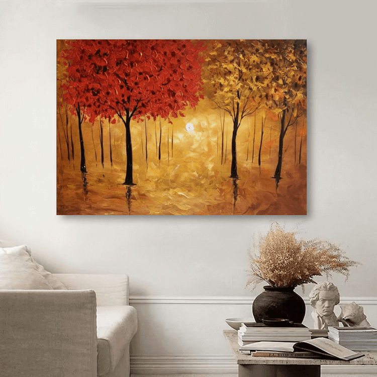 Schilderij - Golden Forest 120x80 (Olieverf)