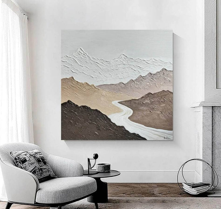 Schilderij - The Road 120x120 (Olieverf)