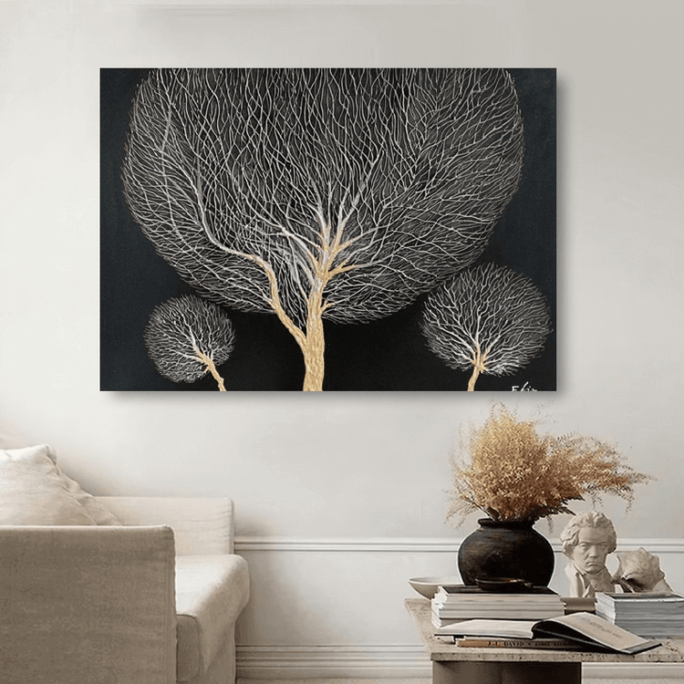 Schilderij - Simple Trees 120x80 (Olieverf)