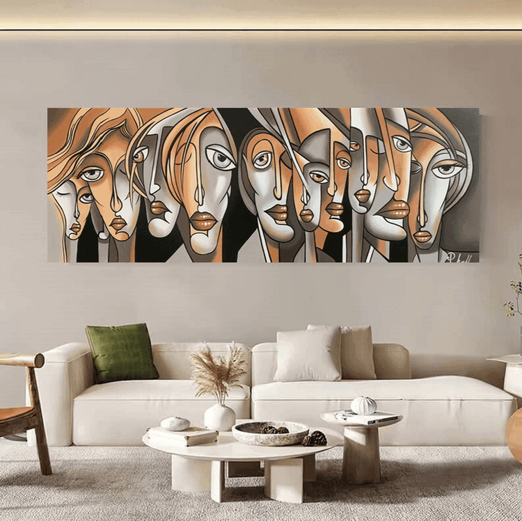 Schilderij - Mirror Mirror 160x60 (Olieverf)