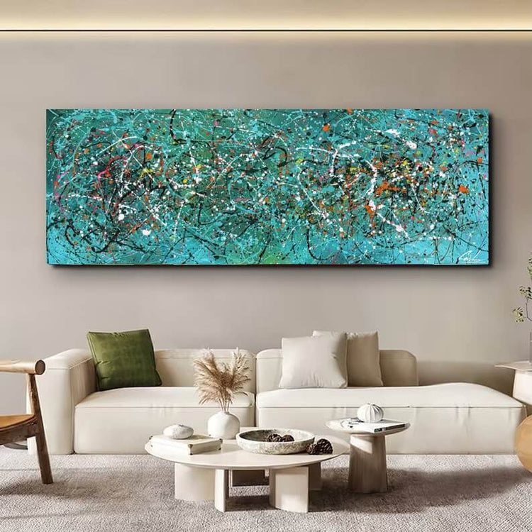 Schilderij - Green Green Grass 160x60 (Olieverf)