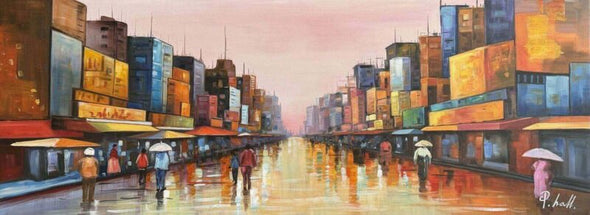 Schilderij - Urban 160x60 (Olieverf)