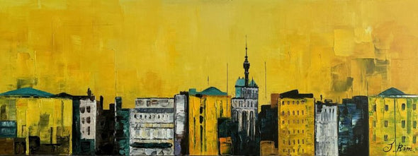 Schilderij - Living 160x60 (Olieverf)