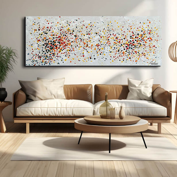 Schilderij - Dots 160x60 (Olieverf)