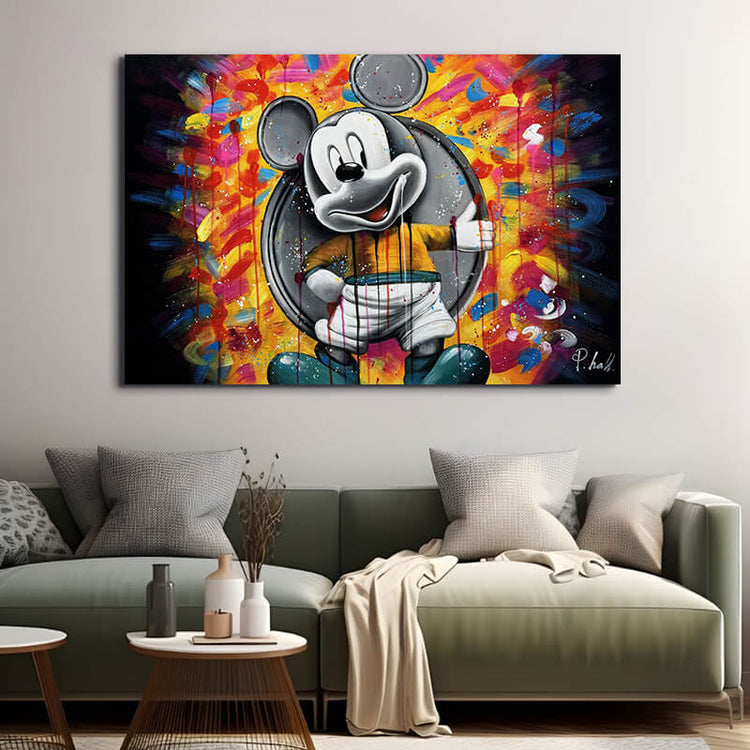 Schilderij - Mouse Show 120x80  (Olieverf)