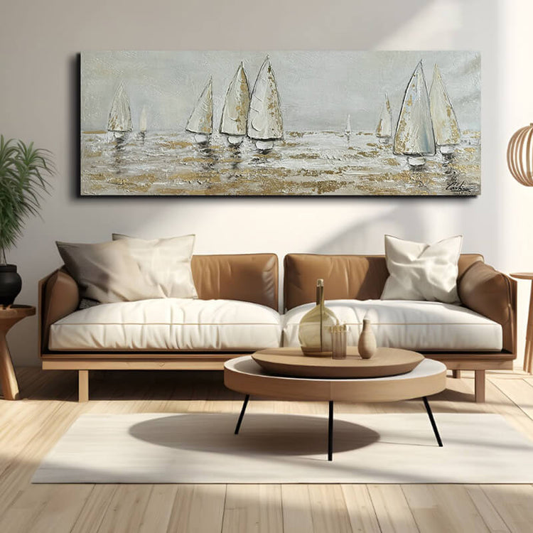 Schilderij - Sailing 160x60 (Olieverf)