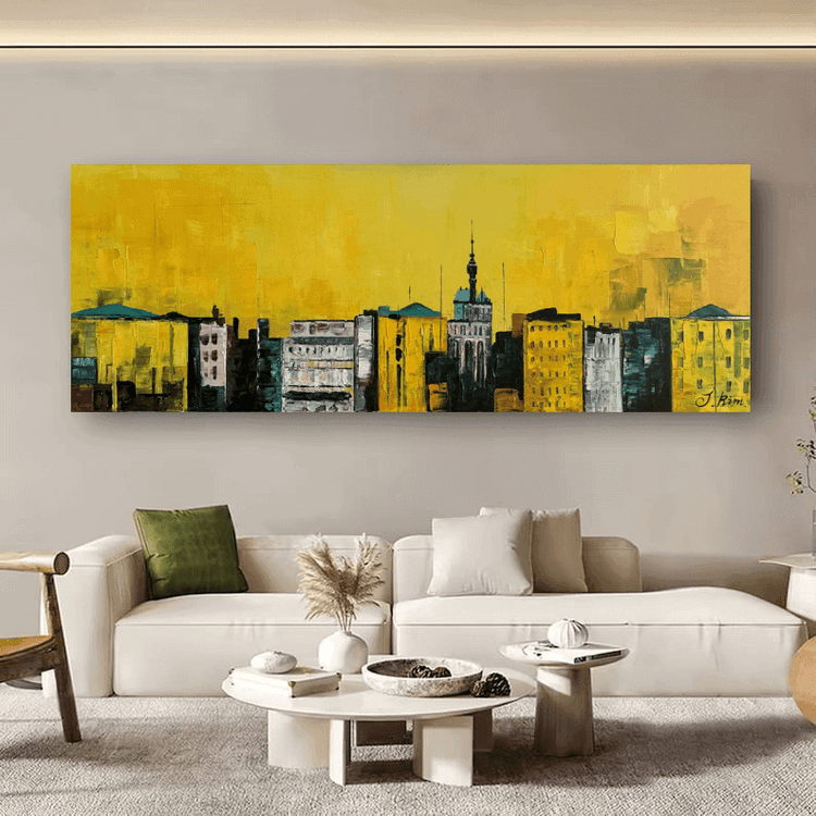 Schilderij - Living 160x60 (Olieverf)