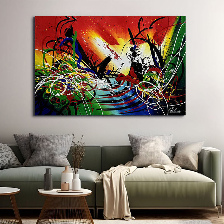 Schilderij - Rhythm 120x80 (Olieverf)