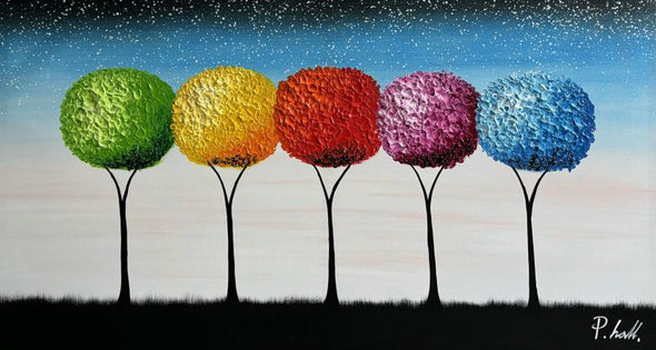 Schilderij - The Seasons 130x70 (Olieverf)