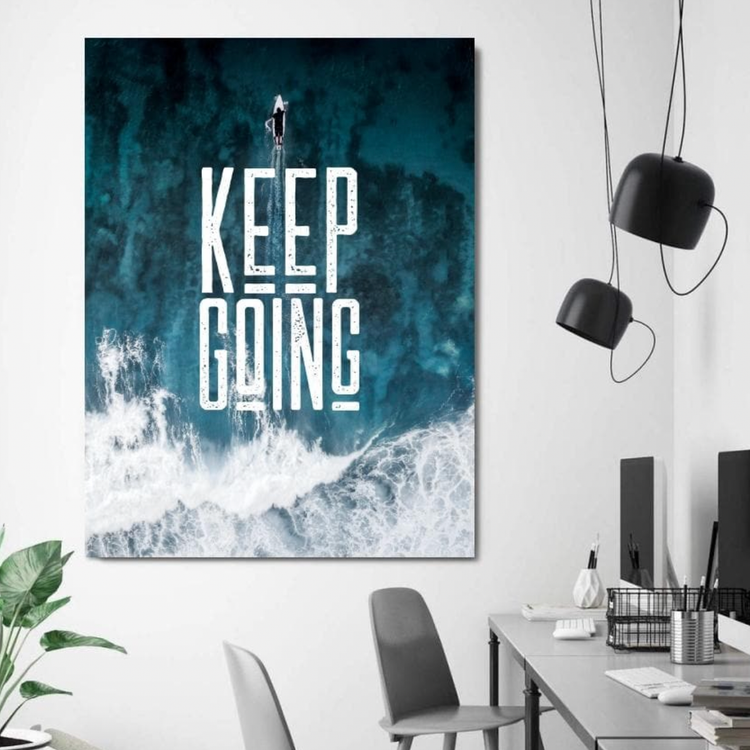Keep Going Motivational Canvas schilderij