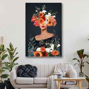 Mysterious flower woman