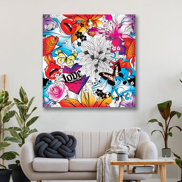 Schilderij Love (Dibond /  Plexiglas)