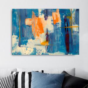 Antille Blue Abstract Canvas schilderij