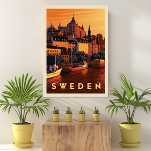 Vintage Reis Bestemming Sweden