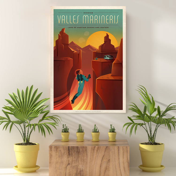 Vintage Reis Bestemming Valles Marineris