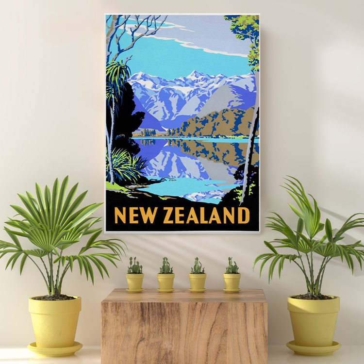 Vintage Reis bestemming New Zealand