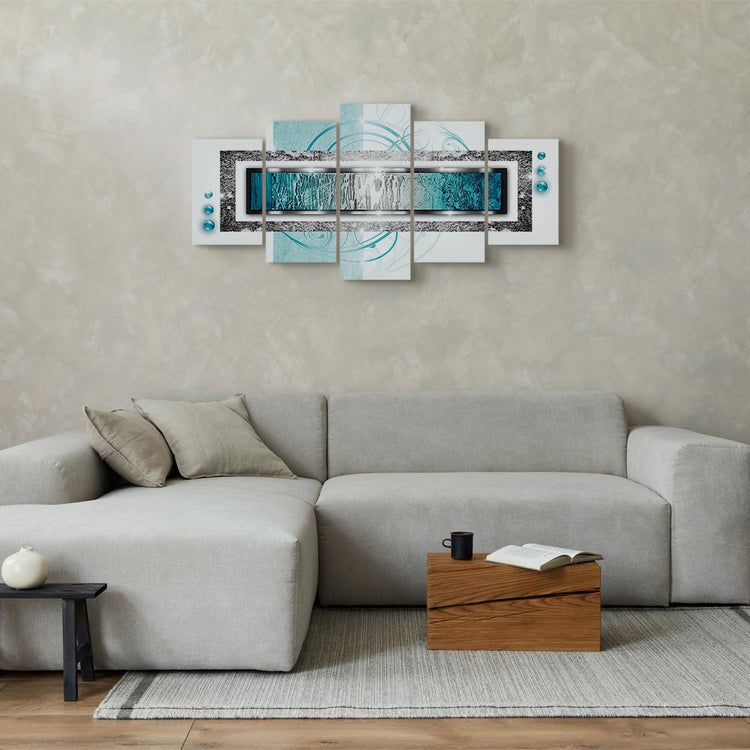 Schilderij - Turquoise blizzard (Canvas)