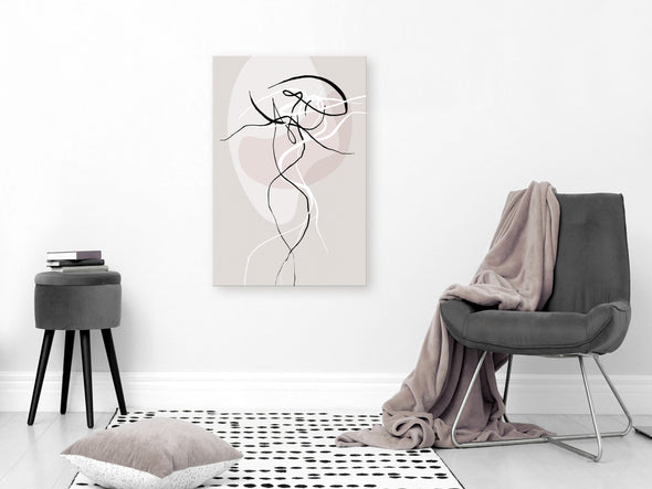 Schilderij - Beige Energy (1 Part) Vertical (Canvas)
