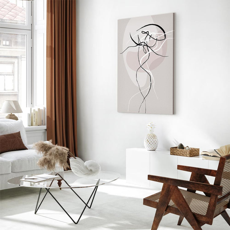 Schilderij - Beige Energy (1 Part) Vertical (Canvas)