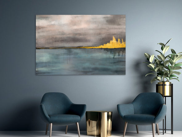 Schilderij - Golden City (1 Part) Wide (Canvas)