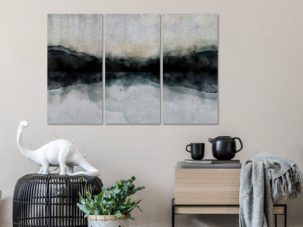 Schilderij - Mountain Surface of the Lake (3 Parts) (Canvas)