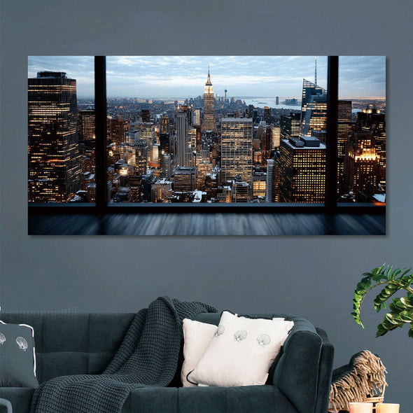 Schilderij 160x80 Skyline (Glas)