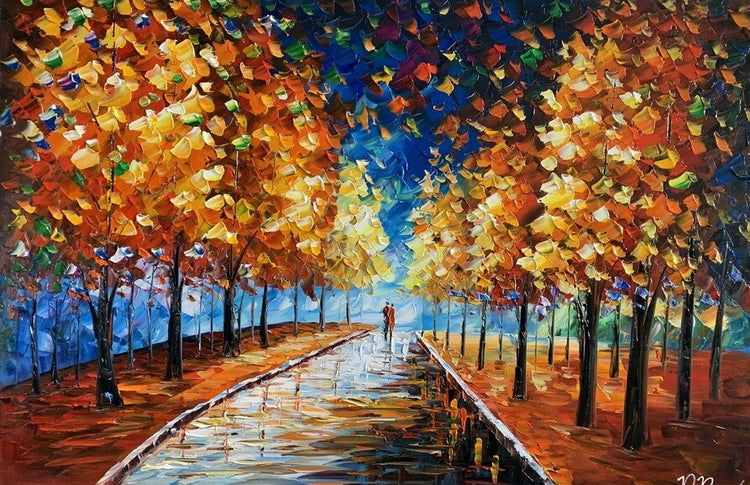 Olieverf schilderij Stressless Park 120 x 80 cm