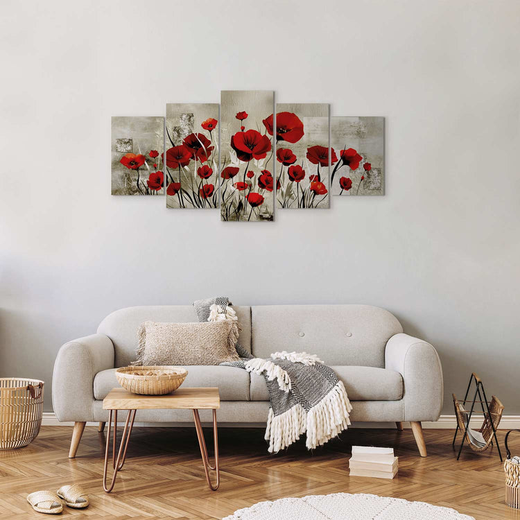 Schilderij - Scarlet Field (Canvas)