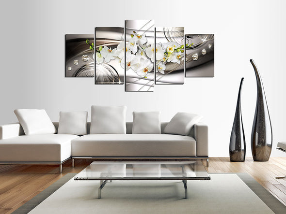Schilderij - Orchid with Diamonds (Canvas)