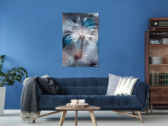 Schilderij - Plant in Blues (1 Part) Vertical (Canvas)