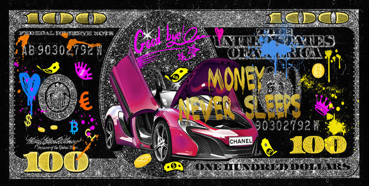 Schilderij 160x80 Crazy dollar (Glas)