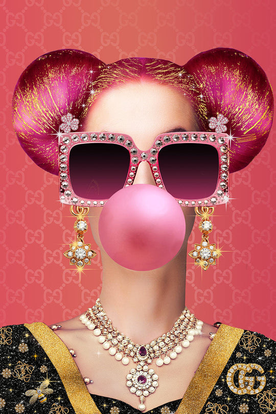 Schilderij 80x120 Bubblegum (Glas)