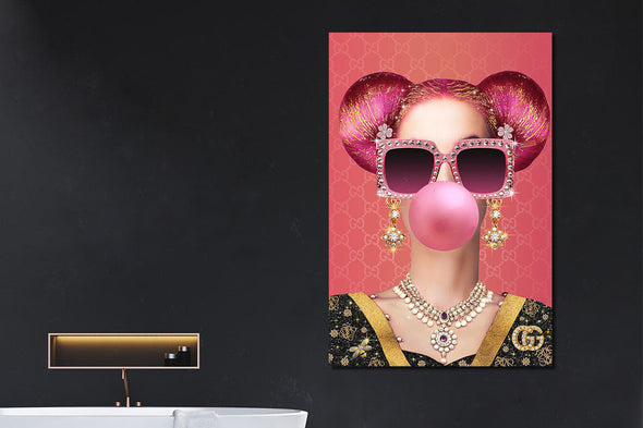 Schilderij 80x120 Bubblegum (Glas)